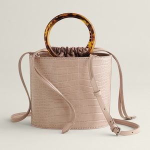Stylish ring handle croco bag